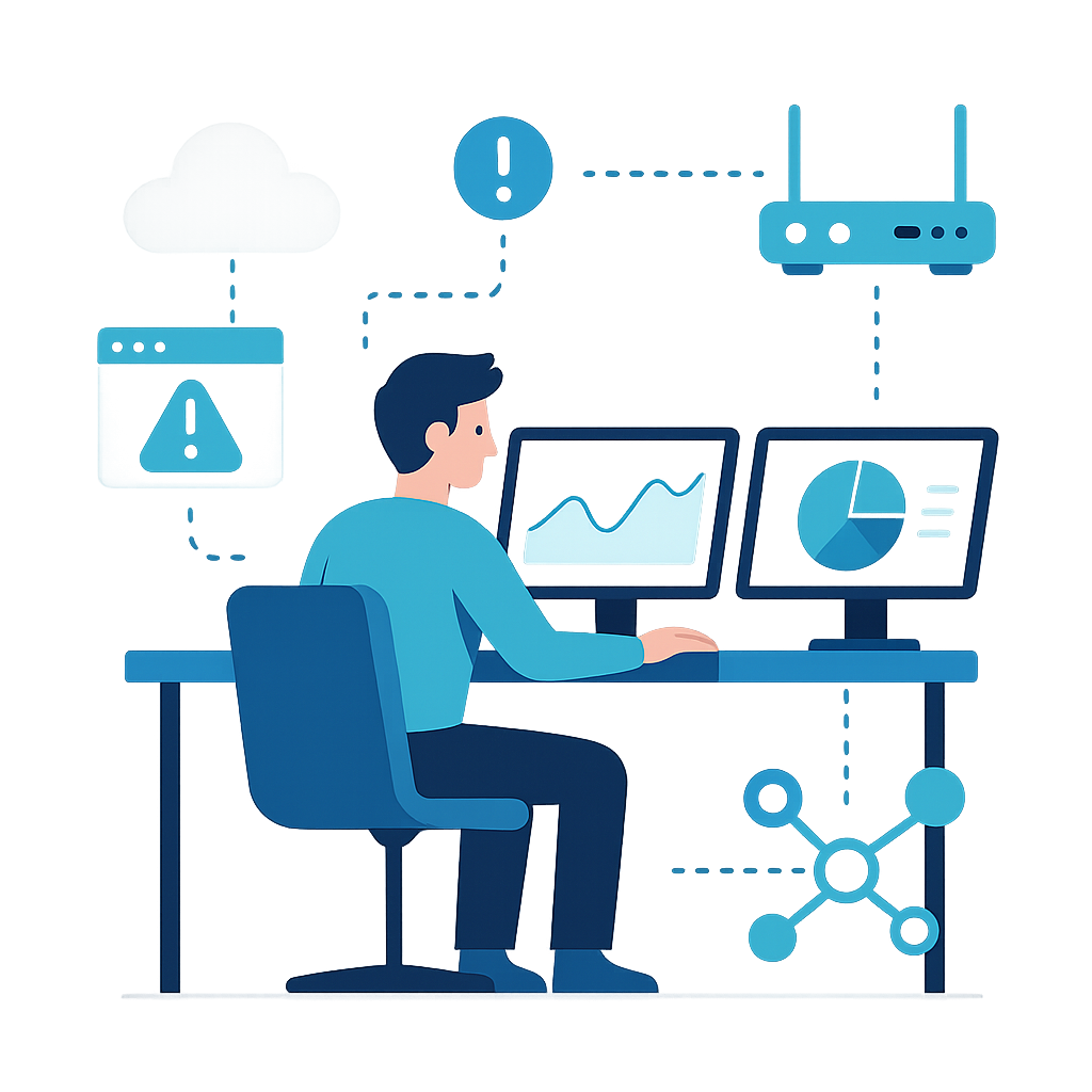 Ilustración de monitoreo IT